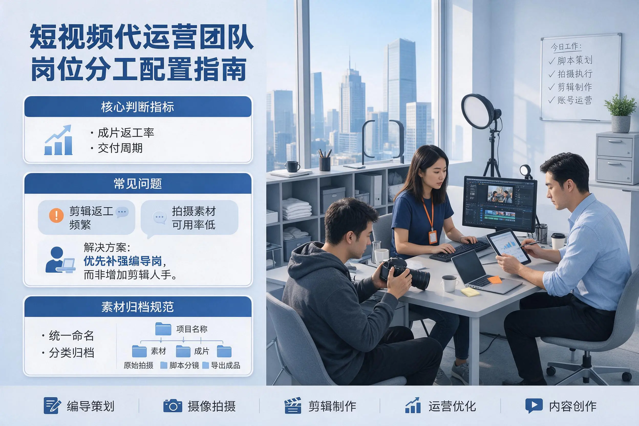 短视频代运营团队如何配置？长春企业岗位分工科普说明
