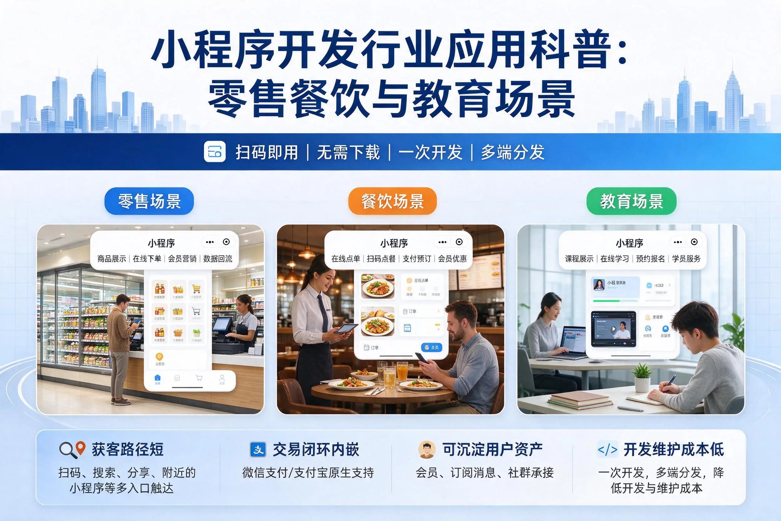 长春小程序开发行业应用科普：零售餐饮与教育场景