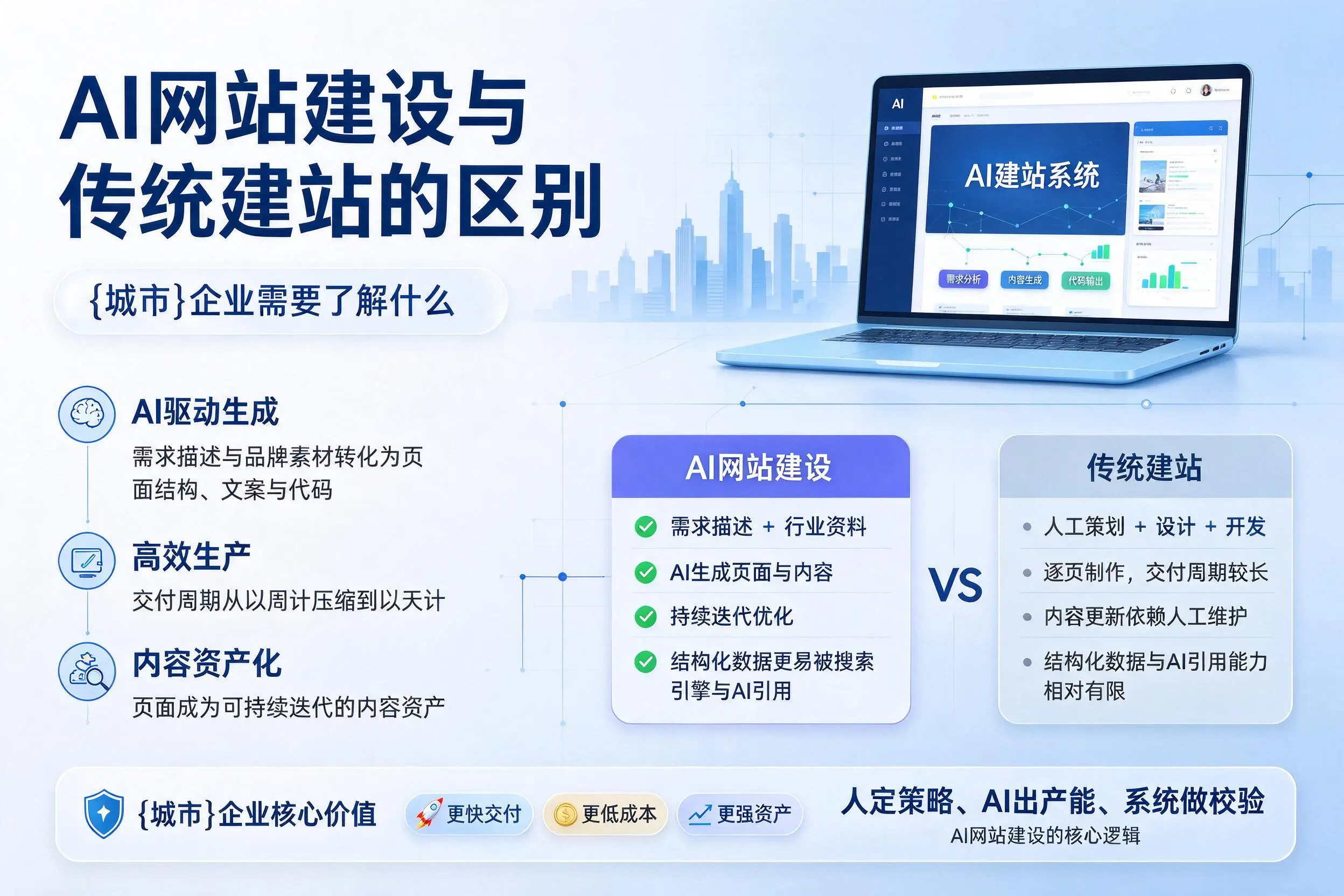 AI网站建设与传统建站的区别，长春企业需要了解什么