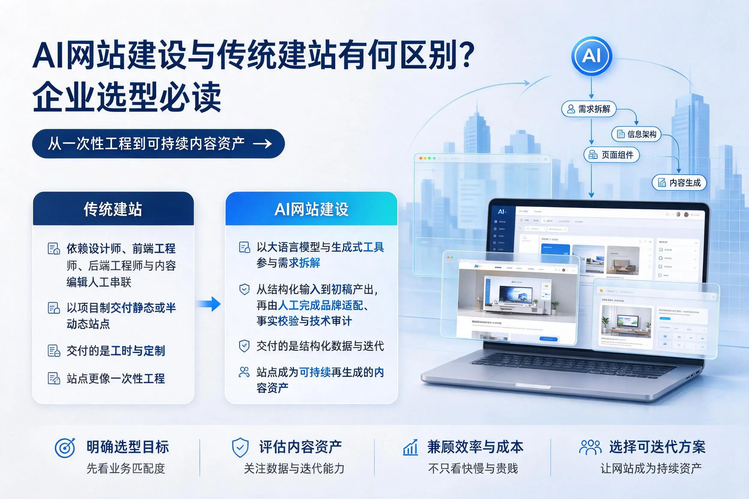 AI网站建设与传统建站有何区别？长春企业选型必读