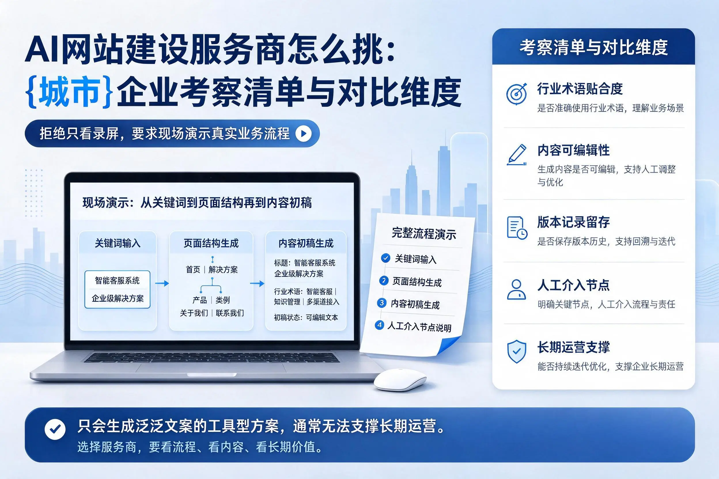 AI网站建设服务商怎么挑：长春企业考察清单与对比维度