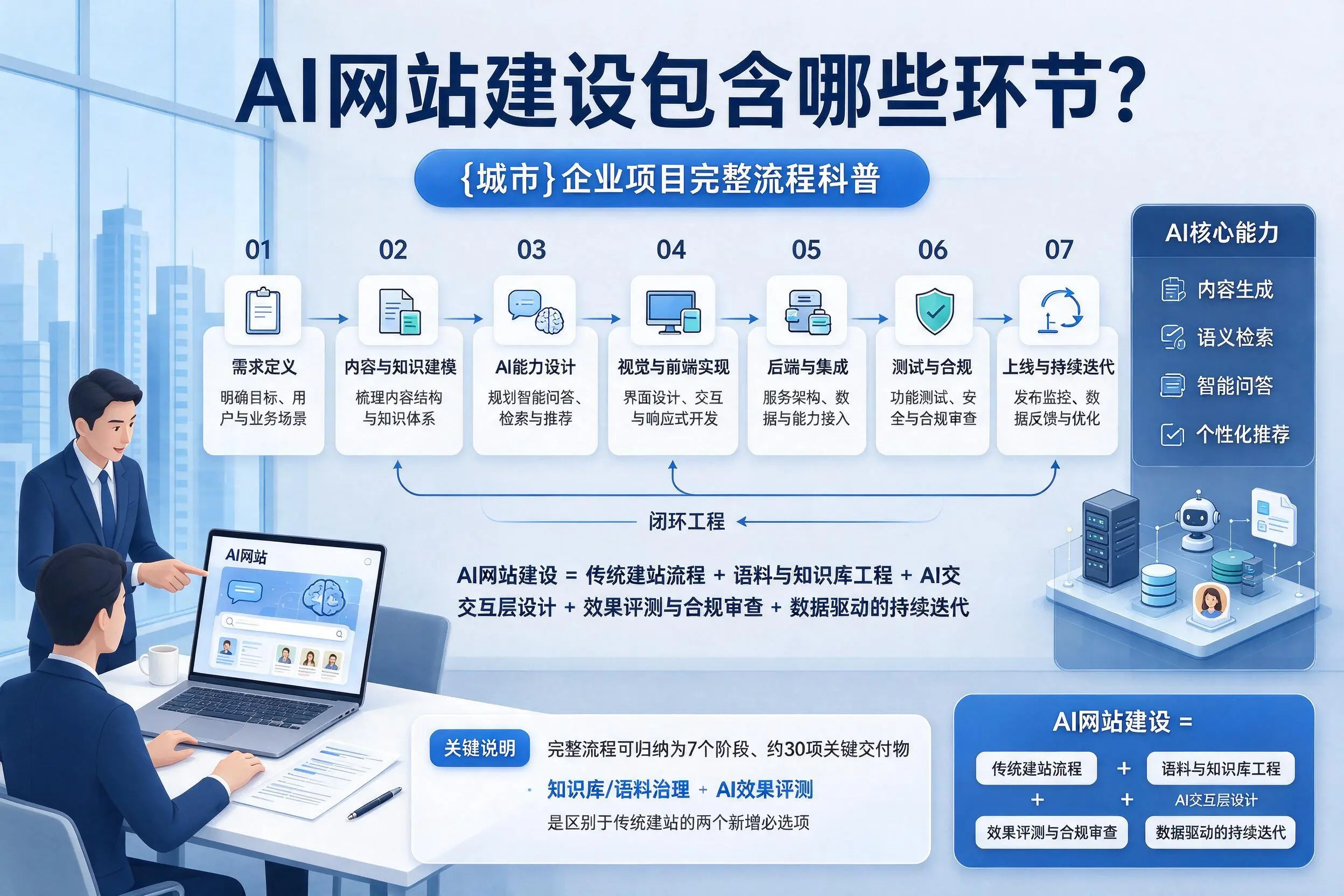 AI网站建设包含哪些环节？长春企业项目完整流程科普