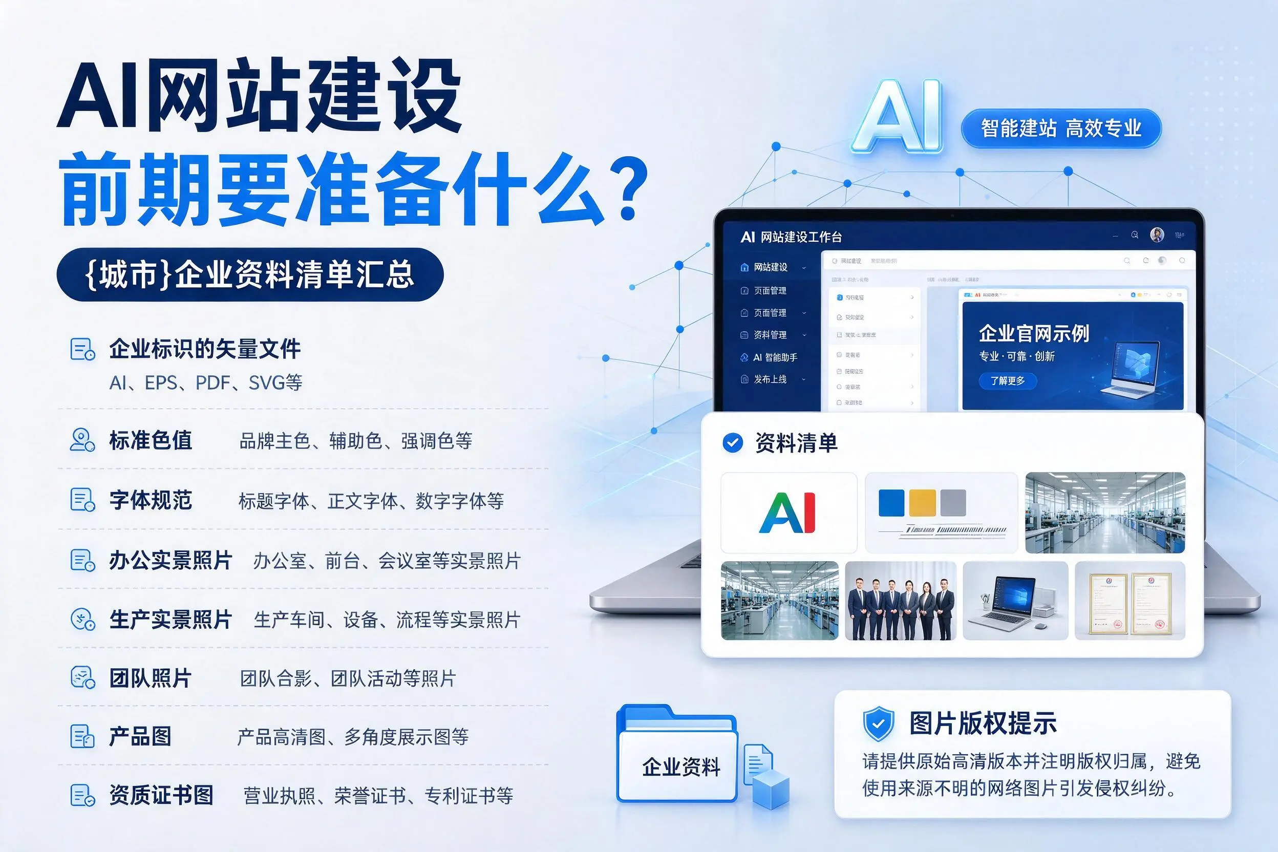 AI网站建设前期要准备什么?长春企业资料清单汇总