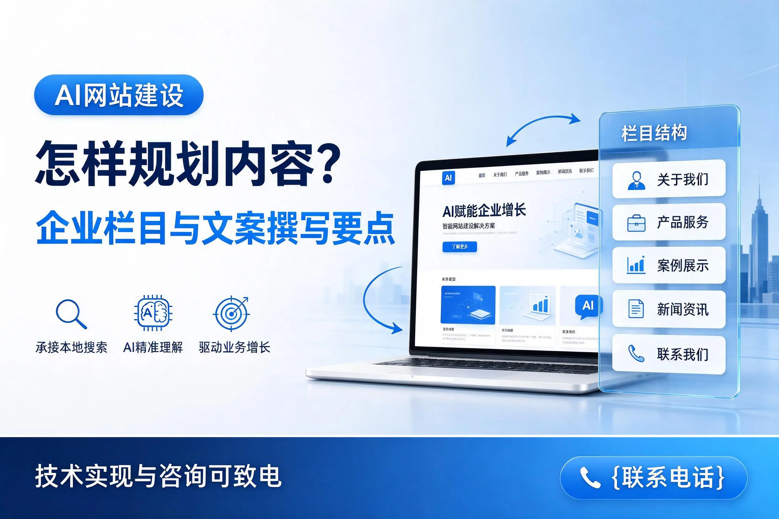 AI网站建设怎样规划内容？长春企业栏目与文案撰写要点