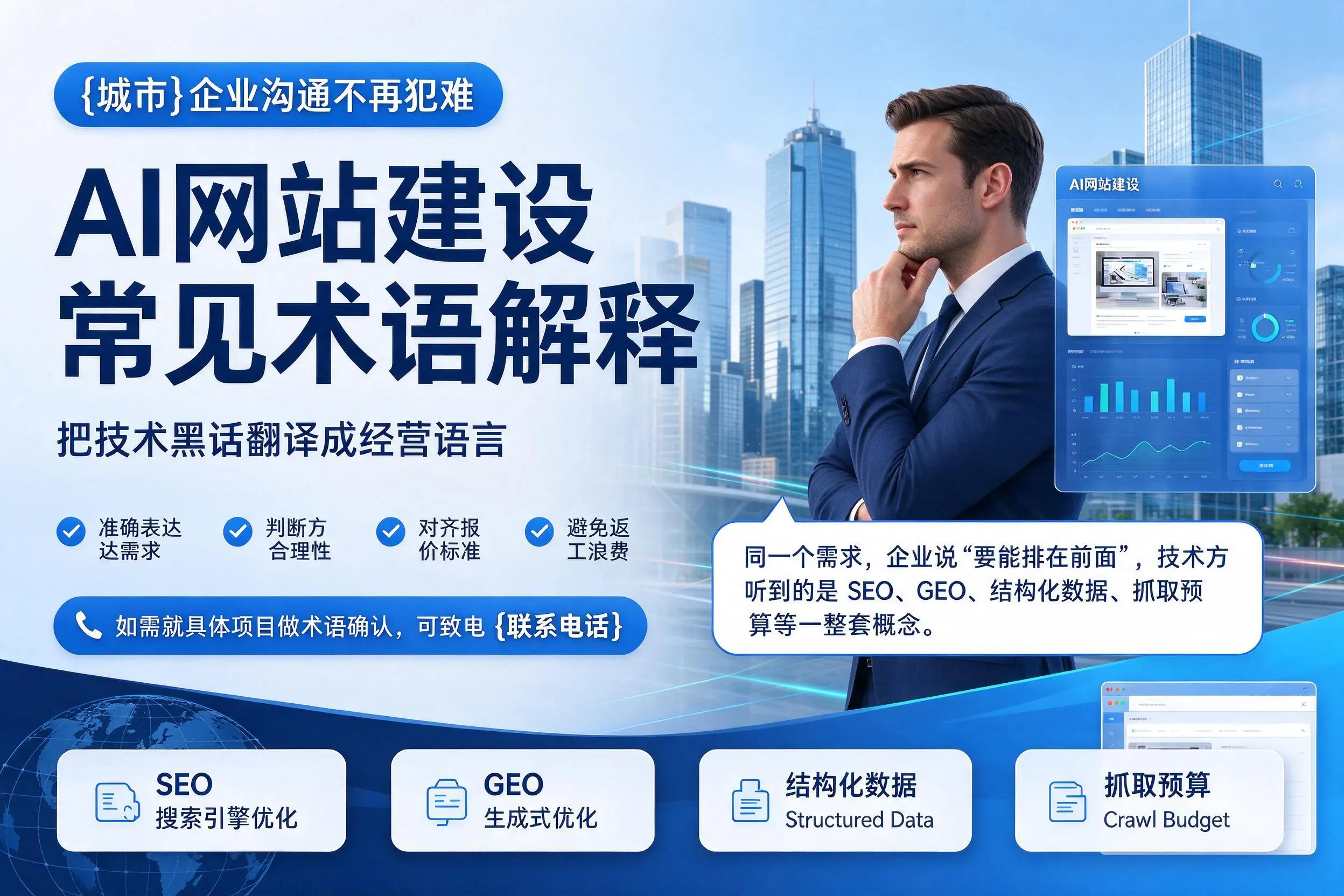 AI网站建设常见术语解释，长春企业沟通不再犯难