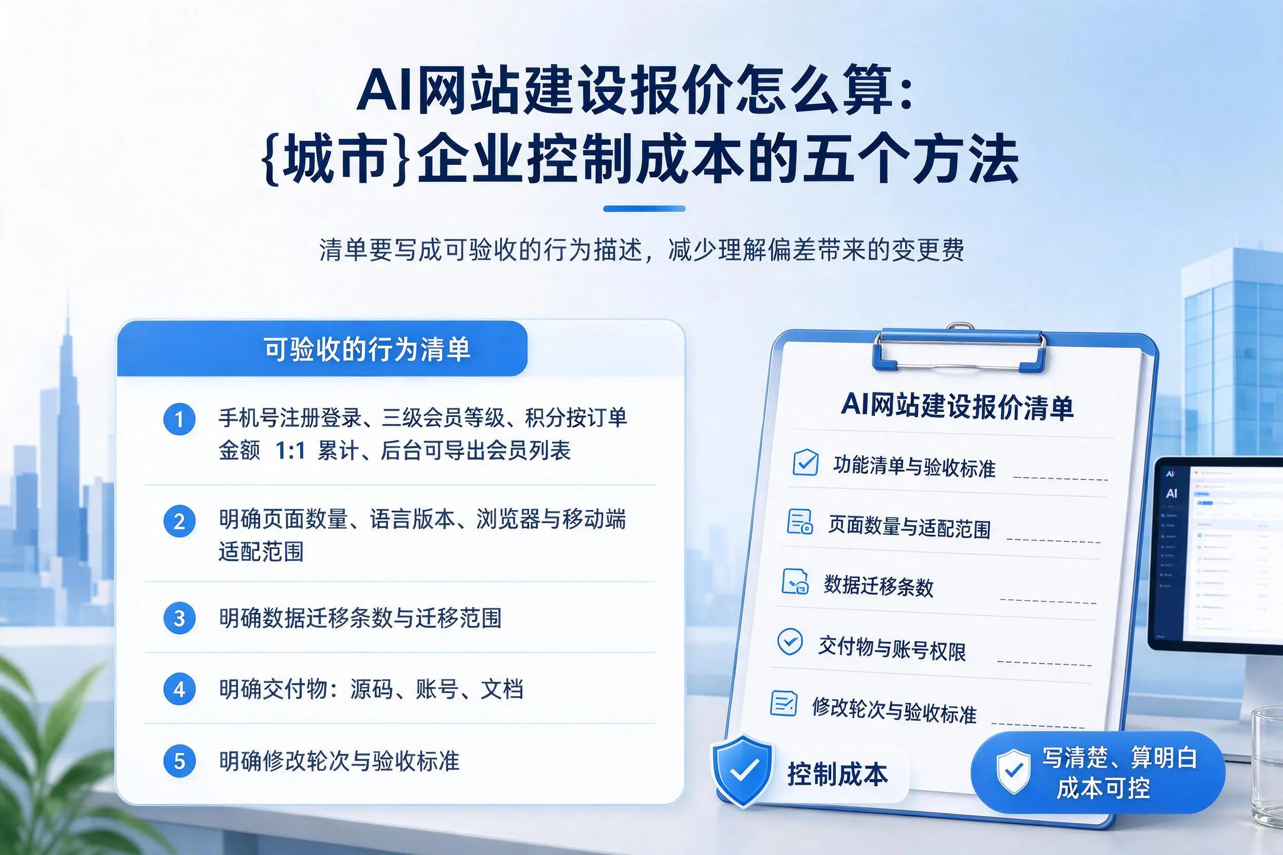 AI网站建设报价怎么算：长春企业控制成本的五个方法
